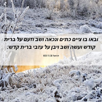 Picture 06 - דניאל 11:30 HEB - ובאו בו ציים כתים ונכאה ושב - Bible Verse Picture