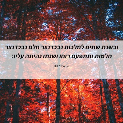 Picture 06 - דניאל 2:1 HEB - ובשנת שתים למלכות נבכדנצר - Bible Verse Picture