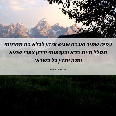 Picture 06 - דניאל 4:12 HEB - עפיה שפיר ואנבה שגיא ומזון - Bible Verse Picture