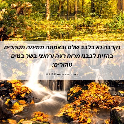Picture 06 - האגרת אל העברים 10:22 HEB - נקרבה נא בלבב שלם ובאמונה - Bible Verse Picture