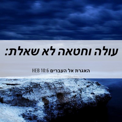 Picture 06 - האגרת אל העברים 10:6 HEB - עולה וחטאה לא - Bible Verse Picture