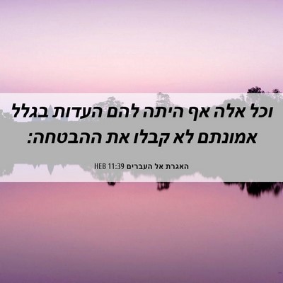 Picture 06 - האגרת אל העברים 11:39 HEB - וכל אלה אף היתה להם העדות - Bible Verse Picture
