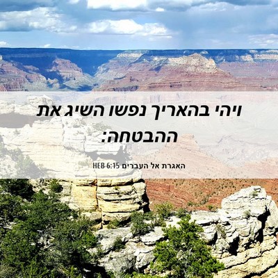 Picture 06 - האגרת אל העברים 6:15 HEB - ויהי בהאריך נפשו השיג את - Bible Verse Picture