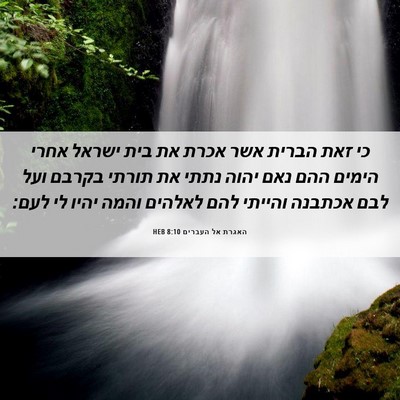 Picture 06 - האגרת אל העברים 8:10 HEB - כי זאת הברית אשר אכרת את - Bible Verse Picture