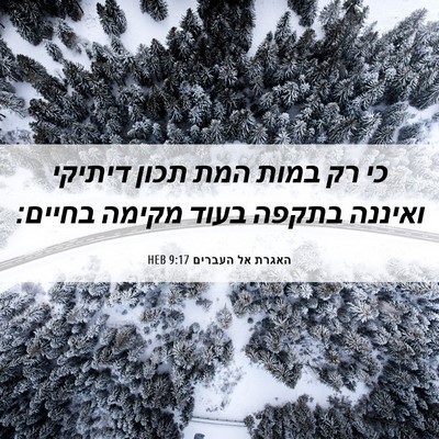 Picture 06 - האגרת אל העברים 9:17 HEB - כי רק במות המת תכון דיתיקי - Bible Verse Picture