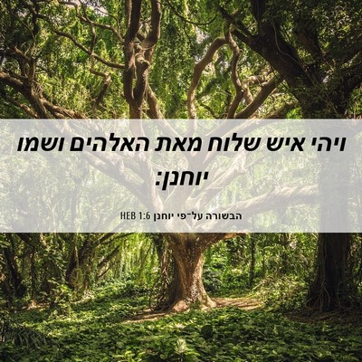 Picture 06 - הבשורה על־פי יוחנן 1:6 HEB - ויהי איש שלוח מאת האלהים - Bible Verse Picture
