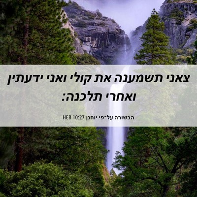 Picture 06 - הבשורה על־פי יוחנן 10:27 HEB - צאני תשמענה את קולי ואני - Bible Verse Picture