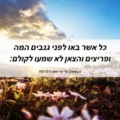 Picture 06 - הבשורה על־פי יוחנן 10:8 HEB - כל אשר באו לפני גנבים המה - Bible Verse Picture