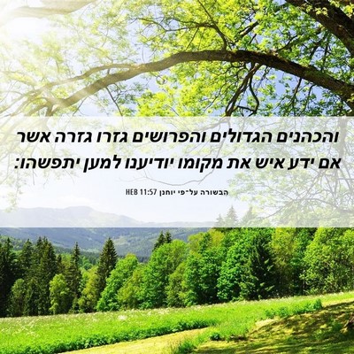 Picture 06 - הבשורה על־פי יוחנן 11:57 HEB - והכהנים הגדולים והפרושים - Bible Verse Picture