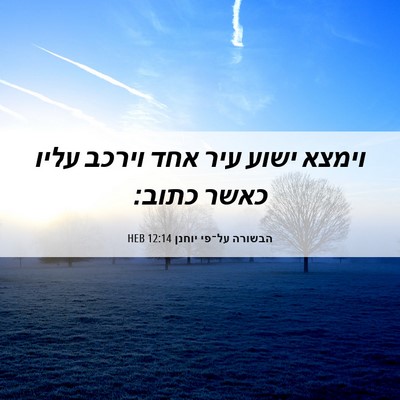 Picture 06 - הבשורה על־פי יוחנן 12:14 HEB - וימצא ישוע עיר אחד וירכב - Bible Verse Picture