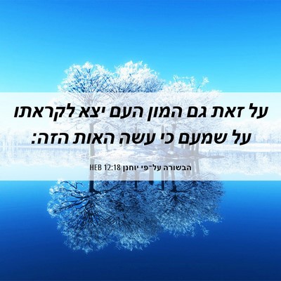 Picture 06 - הבשורה על־פי יוחנן 12:18 HEB - על זאת גם המון העם יצא - Bible Verse Picture