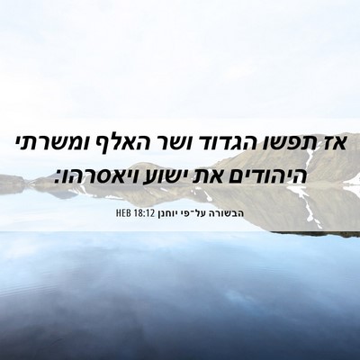 Picture 06 - הבשורה על־פי יוחנן 18:12 HEB - אז תפשו הגדוד ושר האלף - Bible Verse Picture