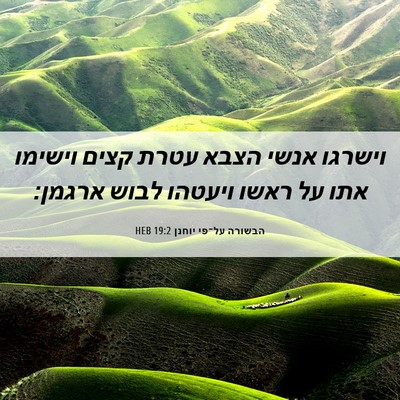 Picture 06 - הבשורה על־פי יוחנן 19:2 HEB - וישרגו אנשי הצבא עטרת קצים - Bible Verse Picture