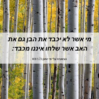 Picture 06 - הבשורה על־פי יוחנן 5:23 HEB - מי אשר לא יכבד את הבן גם את - Bible Verse Picture
