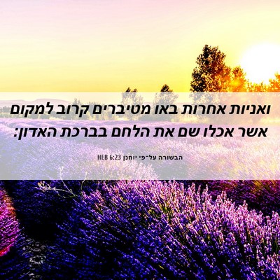 Picture 06 - הבשורה על־פי יוחנן 6:23 HEB - ואניות אחרות באו מטיברים - Bible Verse Picture
