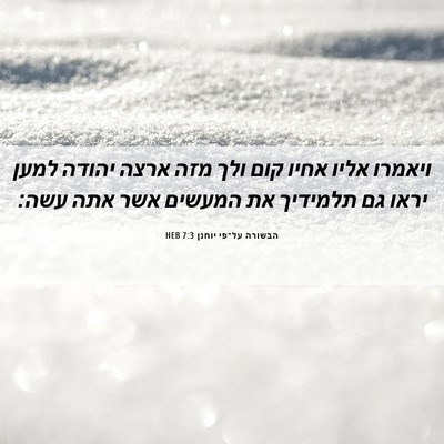 Picture 06 - הבשורה על־פי יוחנן 7:3 HEB - ויאמרו אליו אחיו קום ולך - Bible Verse Picture