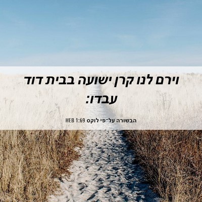 Picture 06 - הבשורה על־פי לוקס 1:69 HEB - וירם לנו קרן ישועה בבית דוד - Bible Verse Picture
