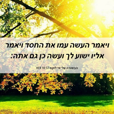 Picture 06 - הבשורה על־פי לוקס 10:37 HEB - ויאמר העשה עמו את החסד - Bible Verse Picture