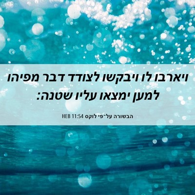 Picture 06 - הבשורה על־פי לוקס 11:54 HEB - ויארבו לו ויבקשו לצודד דבר - Bible Verse Picture