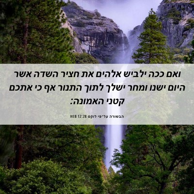 Picture 06 - הבשורה על־פי לוקס 12:28 HEB - ואם ככה ילביש אלהים את חציר - Bible Verse Picture