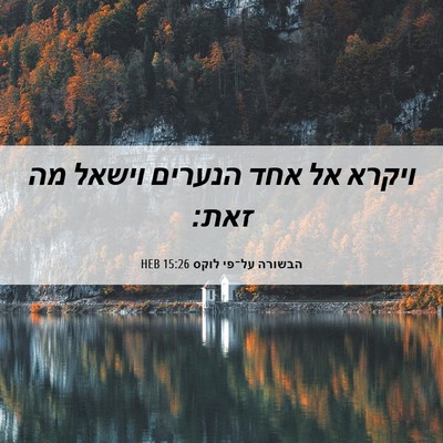 Picture 06 - הבשורה על־פי לוקס 15:26 HEB - ויקרא אל אחד הנערים וישאל - Bible Verse Picture