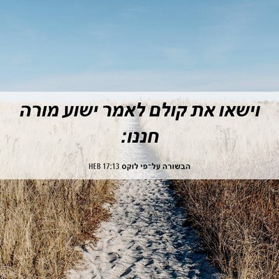 Picture 06 - הבשורה על־פי לוקס 17:13 HEB - וישאו את קולם לאמר ישוע - Bible Verse Picture