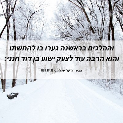 Picture 06 - הבשורה על־פי לוקס 18:39 HEB - וההלכים בראשנה גערו בו - Bible Verse Picture