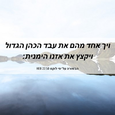 Picture 06 - הבשורה על־פי לוקס 22:50 HEB - ויך אחד מהם את עבד הכהן - Bible Verse Picture