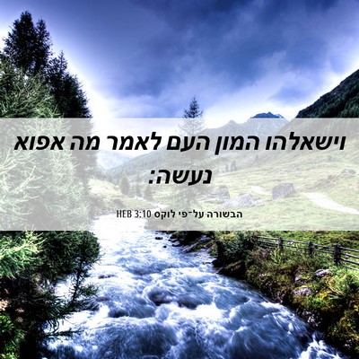 Picture 06 - הבשורה על־פי לוקס 3:10 HEB - וישאלהו המון העם לאמר מה - Bible Verse Picture