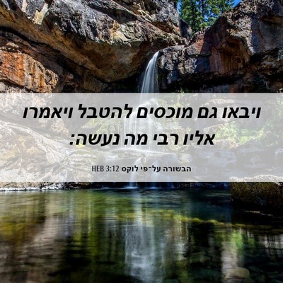 Picture 06 - הבשורה על־פי לוקס 3:12 HEB - ויבאו גם מוכסים להטבל - Bible Verse Picture