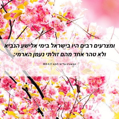 Picture 06 - הבשורה על־פי לוקס 4:27 HEB - ומצרעים רבים היו בישראל - Bible Verse Picture