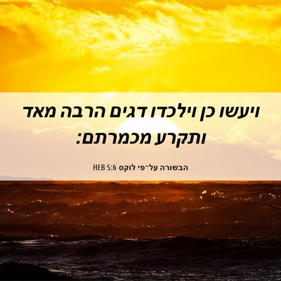 Picture 06 - הבשורה על־פי לוקס 5:6 HEB - ויעשו כן וילכדו דגים הרבה - Bible Verse Picture