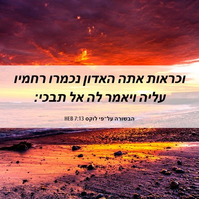 Picture 06 - הבשורה על־פי לוקס 7:13 HEB - וכראות אתה האדון נכמרו - Bible Verse Picture