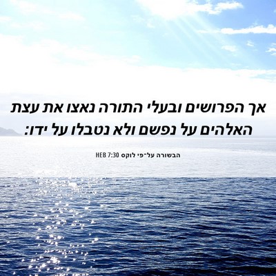 Picture 06 - הבשורה על־פי לוקס 7:30 HEB - אך הפרושים ובעלי התורה - Bible Verse Picture