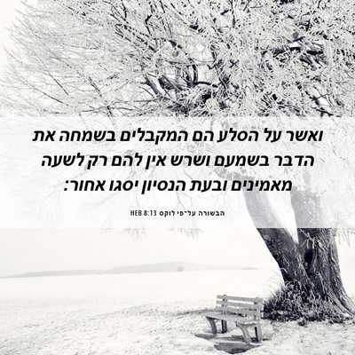 Picture 06 - הבשורה על־פי לוקס 8:13 HEB - ואשר על הסלע הם המקבלים - Bible Verse Picture