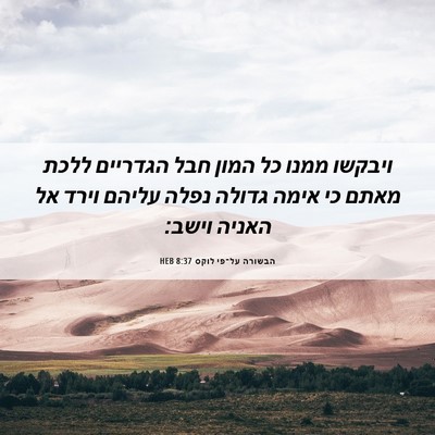 Picture 06 - הבשורה על־פי לוקס 8:37 HEB - ויבקשו ממנו כל המון חבל - Bible Verse Picture