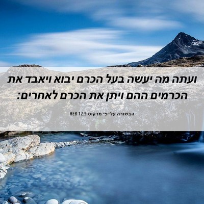 Picture 06 - הבשורה על־פי מרקוס 12:9 HEB - ועתה מה יעשה בעל הכרם יבוא - Bible Verse Picture