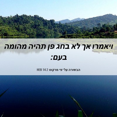 Picture 06 - הבשורה על־פי מרקוס 14:2 HEB - ויאמרו אך לא בחג פן תהיה - Bible Verse Picture