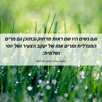 Picture 06 - הבשורה על־פי מרקוס 15:40 HEB - וגם נשים היו שם ראות מרחוק - Bible Verse Picture