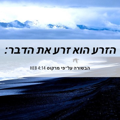 Picture 06 - הבשורה על־פי מרקוס 4:14 HEB - הזרע הוא זרע את - Bible Verse Picture