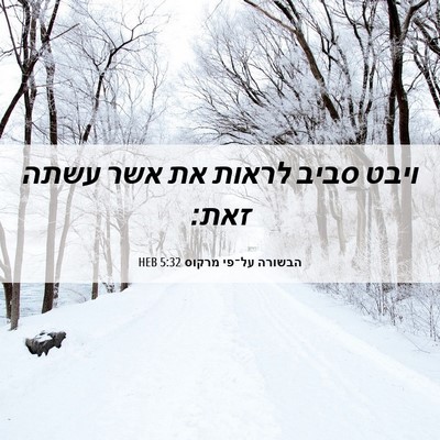 Picture 06 - הבשורה על־פי מרקוס 5:32 HEB - ויבט סביב לראות את אשר עשתה - Bible Verse Picture