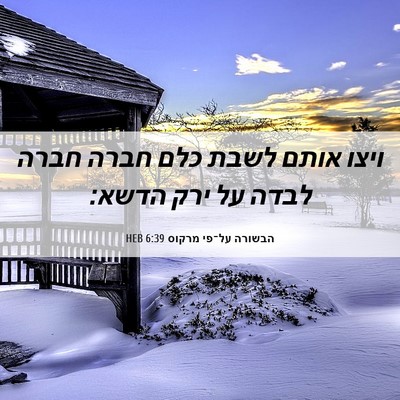 Picture 06 - הבשורה על־פי מרקוס 6:39 HEB - ויצו אותם לשבת כלם חברה - Bible Verse Picture