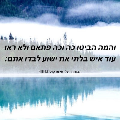 Picture 06 - הבשורה על־פי מרקוס 9:8 HEB - והמה הביטו כה וכה פתאם ולא - Bible Verse Picture