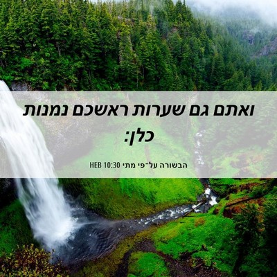 Picture 06 - הבשורה על־פי מתי 10:30 HEB - ואתם גם שערות ראשכם נמנות - Bible Verse Picture
