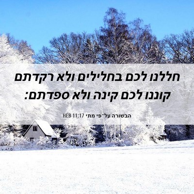 Picture 06 - הבשורה על־פי מתי 11:17 HEB - חללנו לכם בחלילים ולא - Bible Verse Picture
