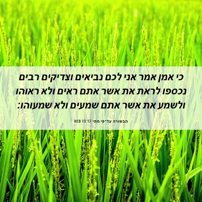 Picture 06 - הבשורה על־פי מתי 13:17 HEB - כי אמן אמר אני לכם נביאים - Bible Verse Picture