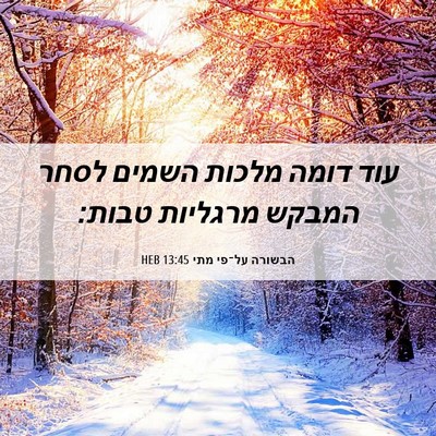 Picture 06 - הבשורה על־פי מתי 13:45 HEB - עוד דומה מלכות השמים לסחר - Bible Verse Picture