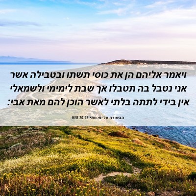 Picture 06 - הבשורה על־פי מתי 20:23 HEB - ויאמר אליהם הן את כוסי תשתו - Bible Verse Picture