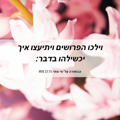 Picture 06 - הבשורה על־פי מתי 22:15 HEB - וילכו הפרושים ויתיעצו איך - Bible Verse Picture
