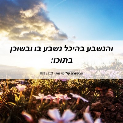 Picture 06 - הבשורה על־פי מתי 23:21 HEB - והנשבע בהיכל נשבע בו - Bible Verse Picture